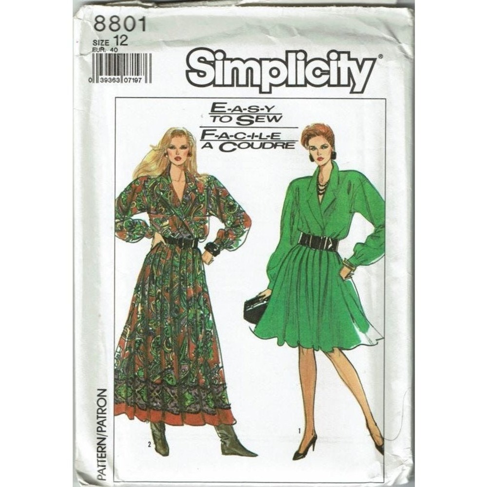 Simplicity Sewing Pattern 8801 Dress Misses Petite Size 12